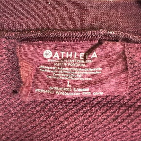 Athleta Womens Size Large Athletic Running Workout Pullover Top Shirt Burgundy - Picture 2 of 6